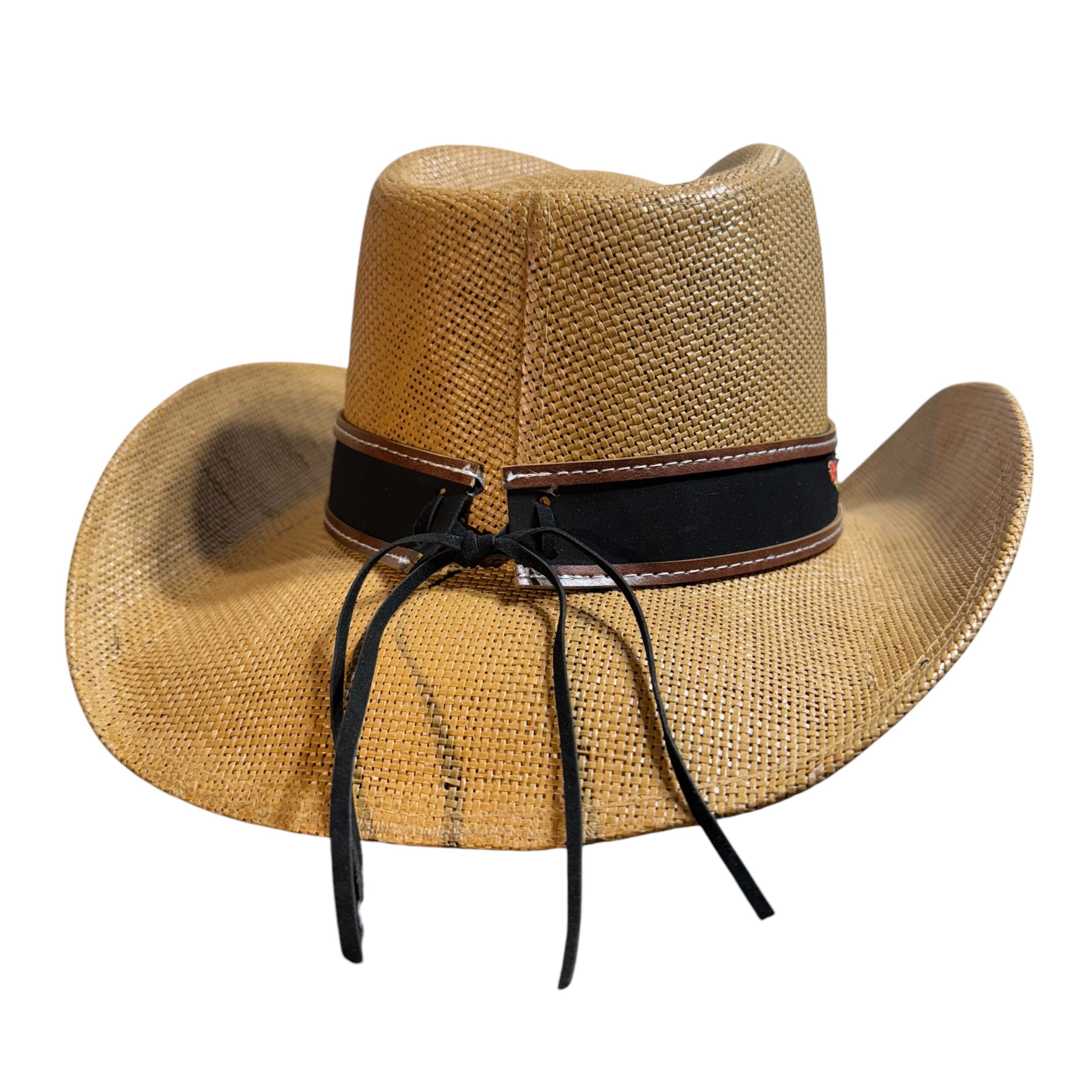 Floral Embroidered Straw Cowgirl Hat – Western Cowboy Hat with Decorative Band - Image 5
