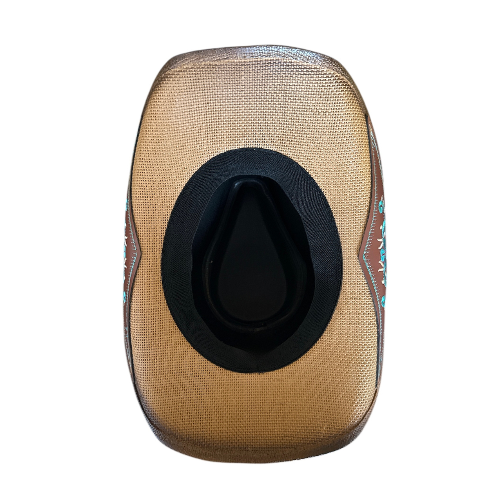 Straw Cowboy Hat with Turquoise Band - Image 9