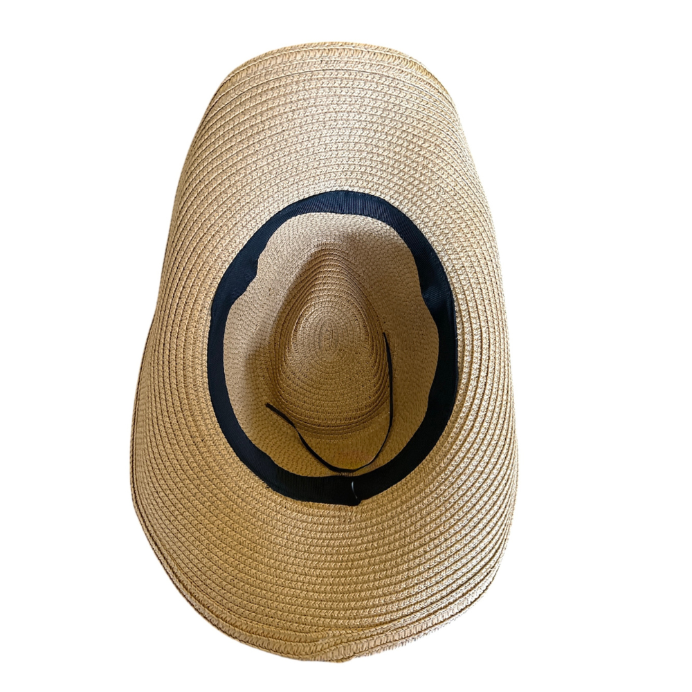 Foldable Straw Cowboy Sun Hat – Packable Western Beach Hat with Wide Brim - Image 12